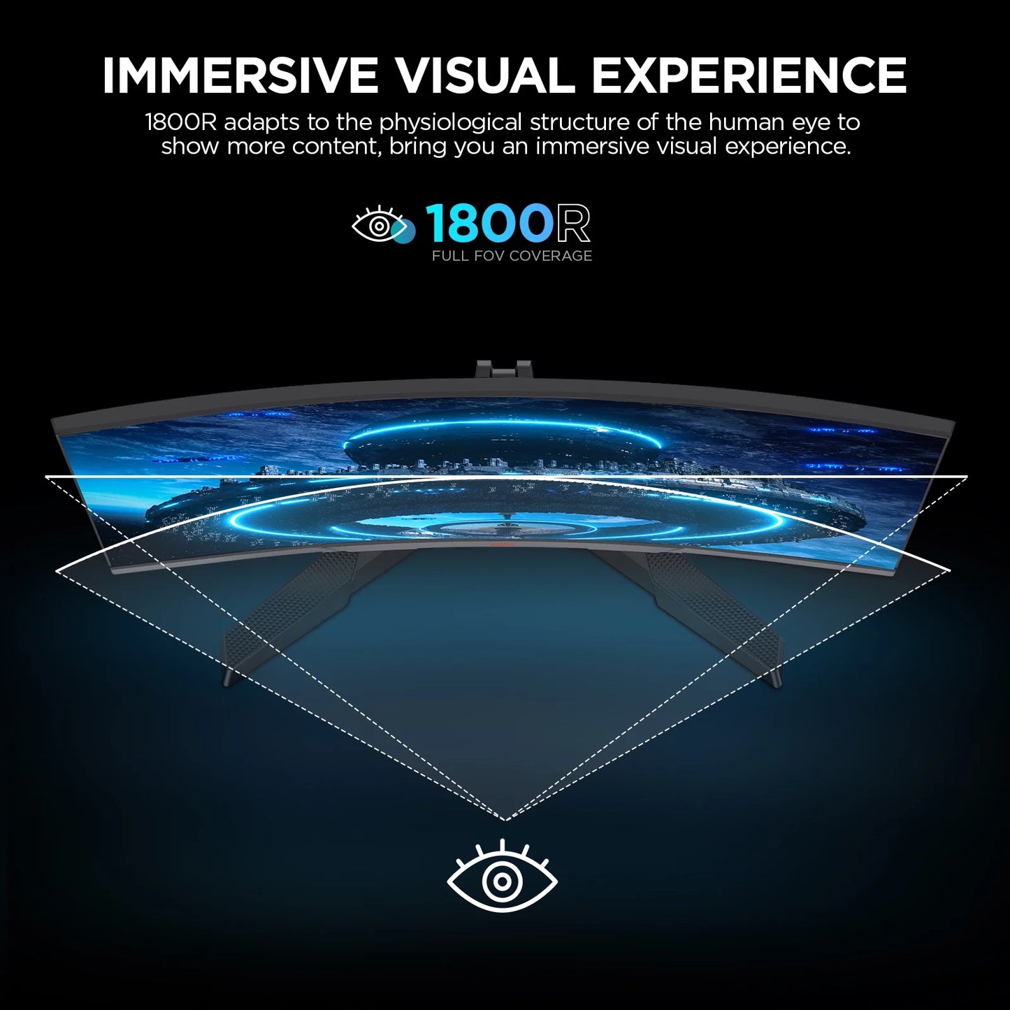 24 Inch FHD Curved Gaming Monitor, 165Hz/180Hz 1080P Computer Monitor, Adaptive-Sync, 24E6C