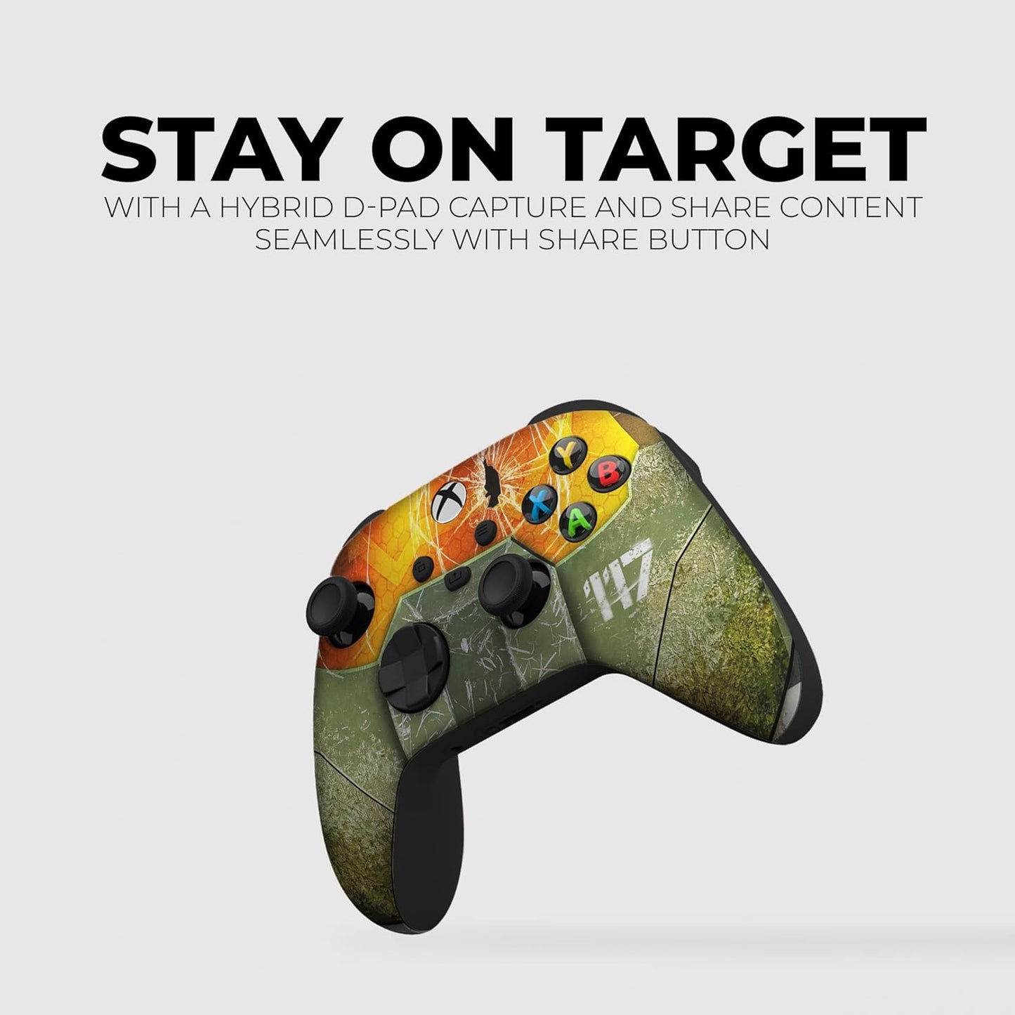 Hallo Mastter Cheif X-Box Controller Wireless Compatible with X-Box One/Series X/S Proudly Customized in USA with Permanent HYDRO-DIP Printing (NOT JUST a SKIN)