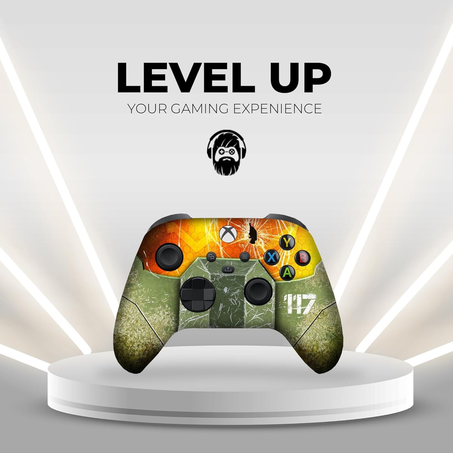 Hallo Mastter Cheif X-Box Controller Wireless Compatible with X-Box One/Series X/S Proudly Customized in USA with Permanent HYDRO-DIP Printing (NOT JUST a SKIN)