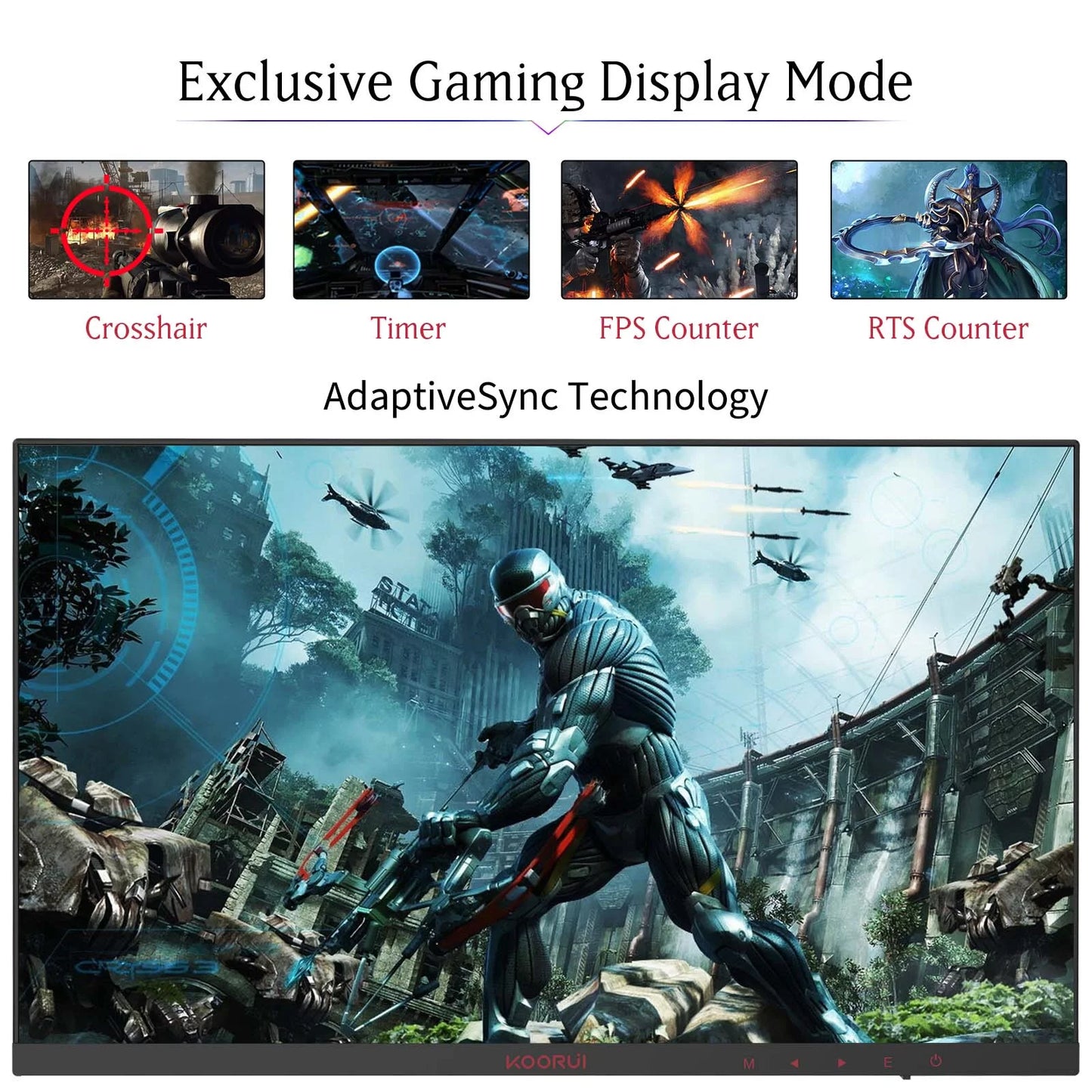 24 Inch FHD 165Hz/144Hz Gaming Monitor Adaptive-Sync 1080P Hdmi/Displayport, 24E4