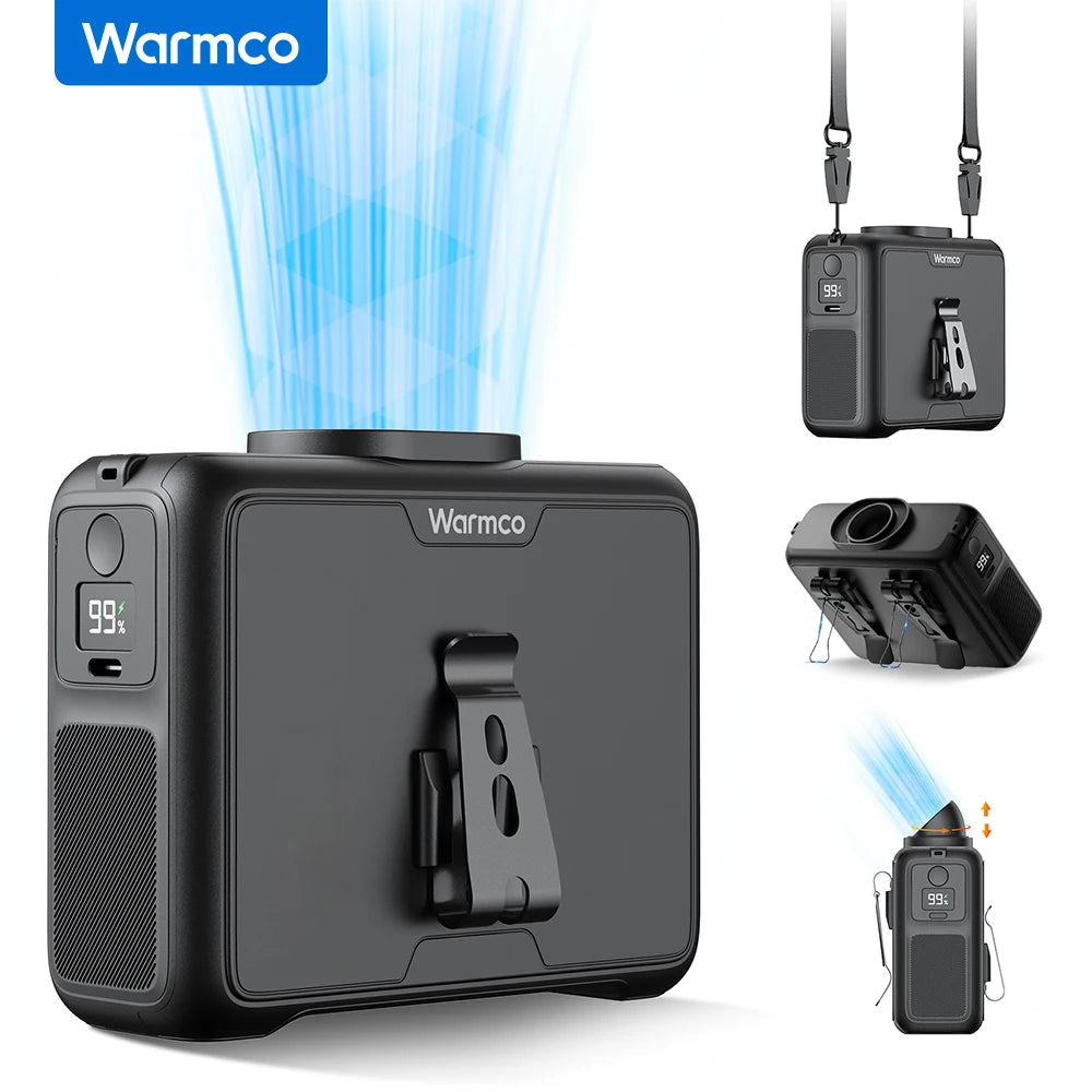 20000Mah Portable Waist Fan Clip on Personal Neck Fan with LED Flashlight & Power Bank,15000Rpm Strong Airflow,Wearable Belt Fan