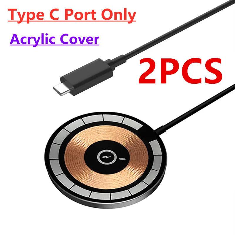 100W Magnetic Wireless Charger Pad Phone Chargers for Iphone 15 14 13 Pro Max Airpods Portable Macsafe PD Fast Charging Station