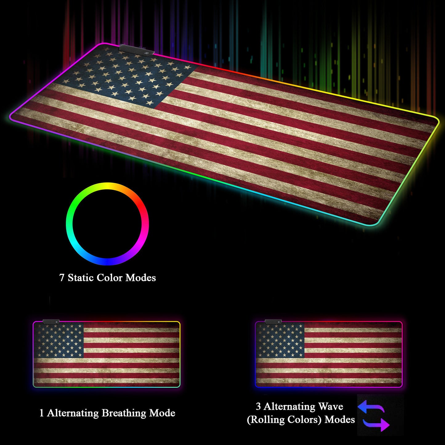 XXL RGB Gaming Mouse Pad - Extended Large LED Gaming Desk Mat (35.4 X 15.7 Inch)
