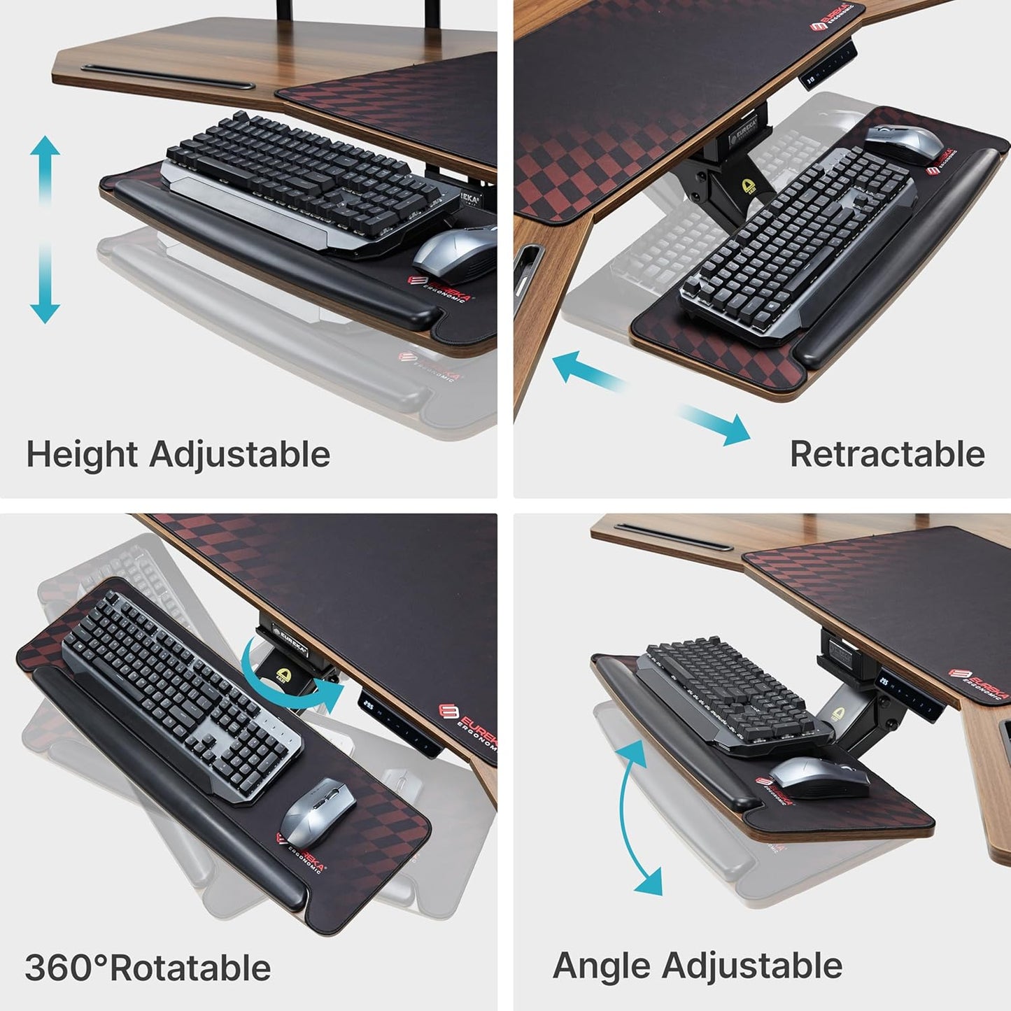 Standing Desk Adjustable Height, Computer Desk W Keyboard Tray 72" Gaming Music Studio Desk LED Monitor Stand,Dual Motor,Slot Design,Walnut
