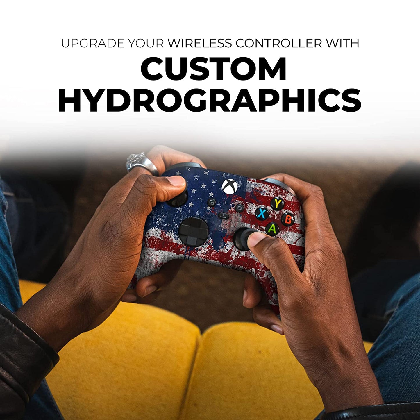 Tatterred Flag Custom X-Box Controller Wireless Compatible with X-Box One/Series X/S Proudly Customized in USA with Permanent HYDRO-DIP Printing(Not JUST a SKIN) (MODDED)