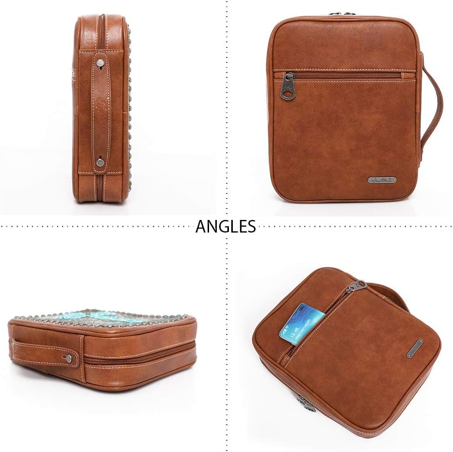 Western Style Embroidered Bible Covers for Women Men Bible Carrying Case Church Bag Bible Protective