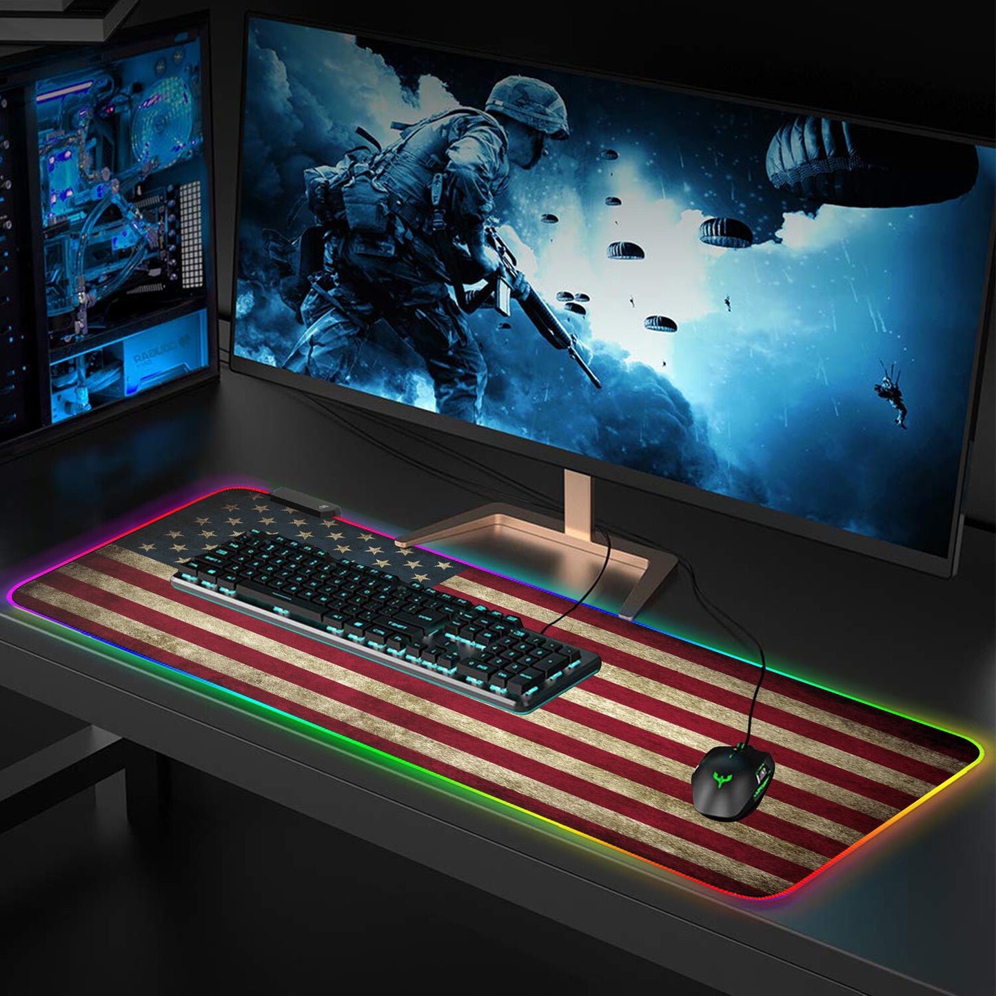 XXL RGB Gaming Mouse Pad - Extended Large LED Gaming Desk Mat (35.4 X 15.7 Inch)
