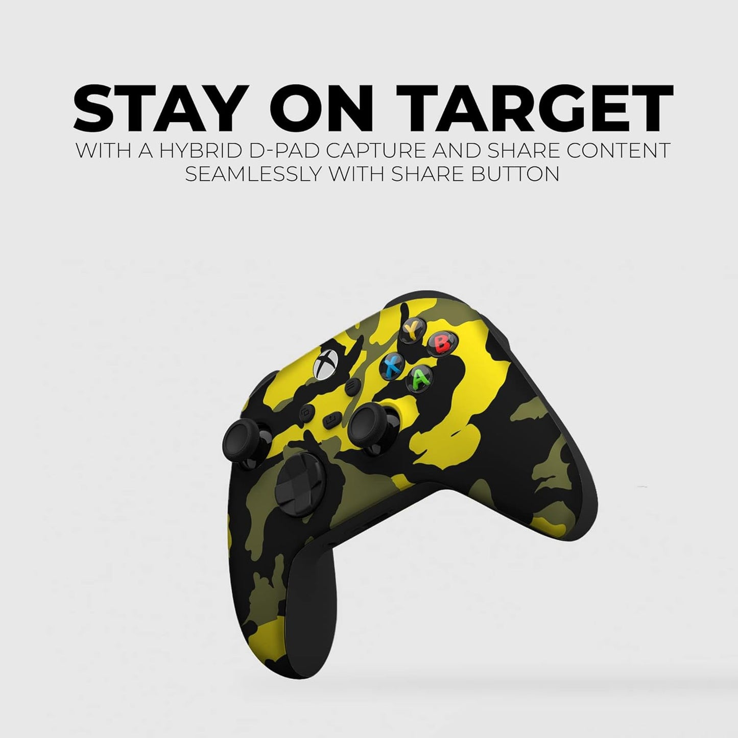 Yellow Camo Custom X-Box Controller Wireless Compatible with X-Box One/Series X/S Proudly Customized in USA with Permanent HYDRO-DIP Printing (NOT JUST a SKIN)