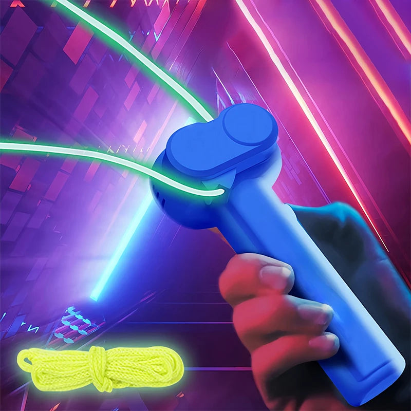 String Toy Loop Glow in the Dark Portable Rope Launcher Fidget Toy USB Electric Handheld String Cool Toy for Kids Gift