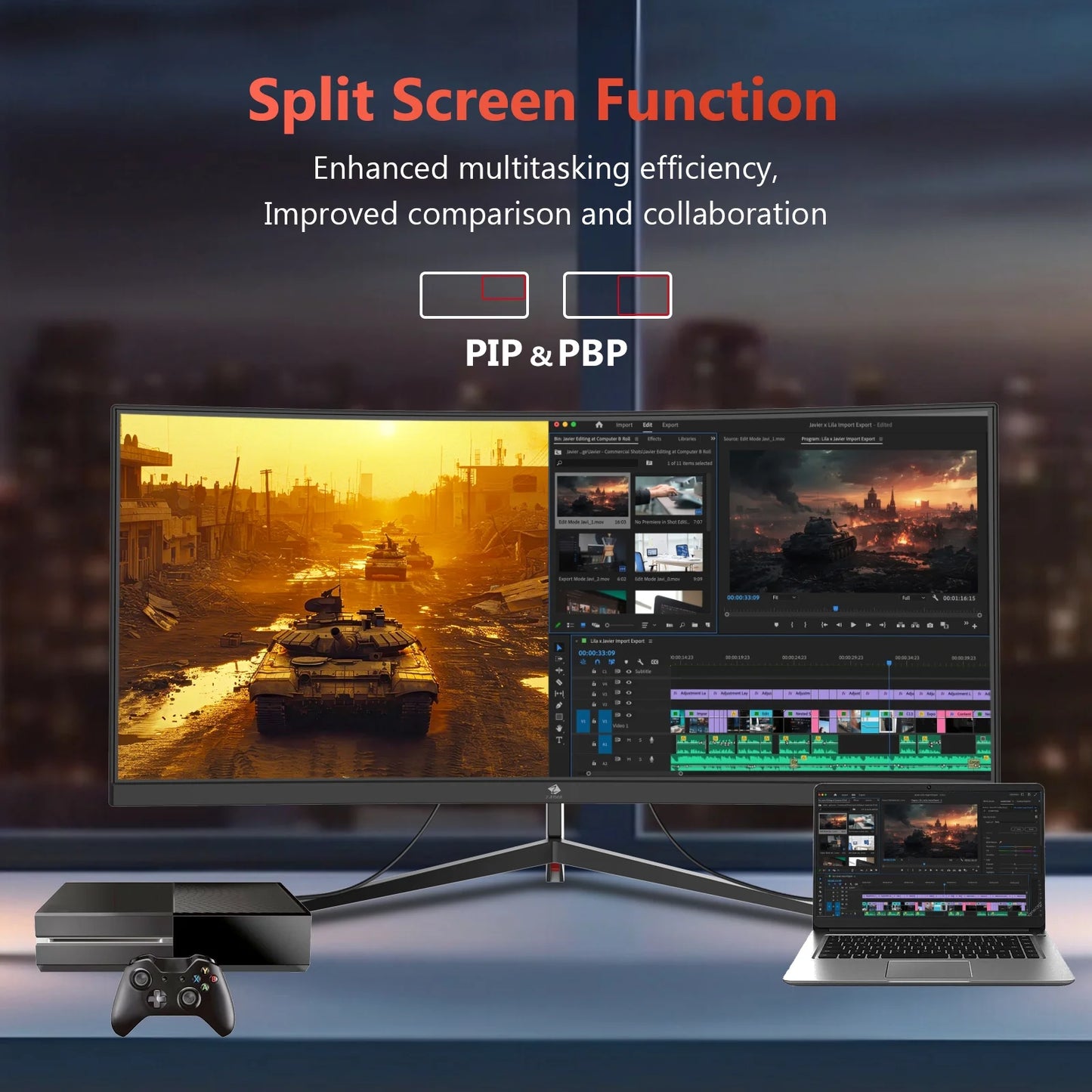 UG30 30-Inch Curved Gaming Monitor 200Hz 1Ms 21:9 Ultrawide 2560X1080 HDMI DP Port RGB