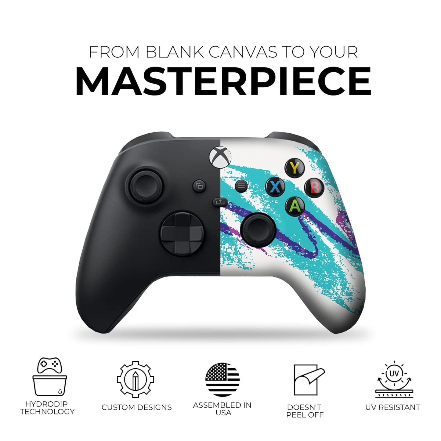 90'S Cup Custom X-Box Controller Wireless Compatible with X-Box One/Series X/S Proudly Customized in USA with Permanent HYDRO-DIP Printing (NOT JUST a SKIN)