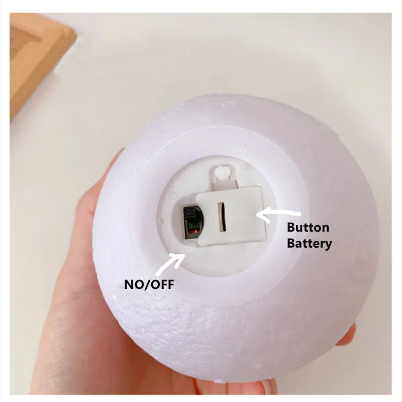 Led Moon Lamp Night Light 3D Printed 8/10/12Cm Lunar Lamp Battery Powered Colorful Moon Light Lamps for Kids Christmas Gift