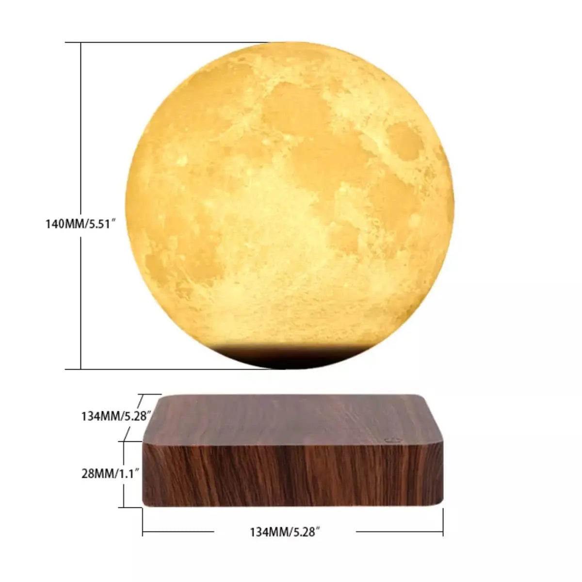 16 Colors Magnetic Levitation Moon Lamp Touch Floating 3D LED Printing Bedroom Bedside Atmosphere Desk Lamp Friends Gift
