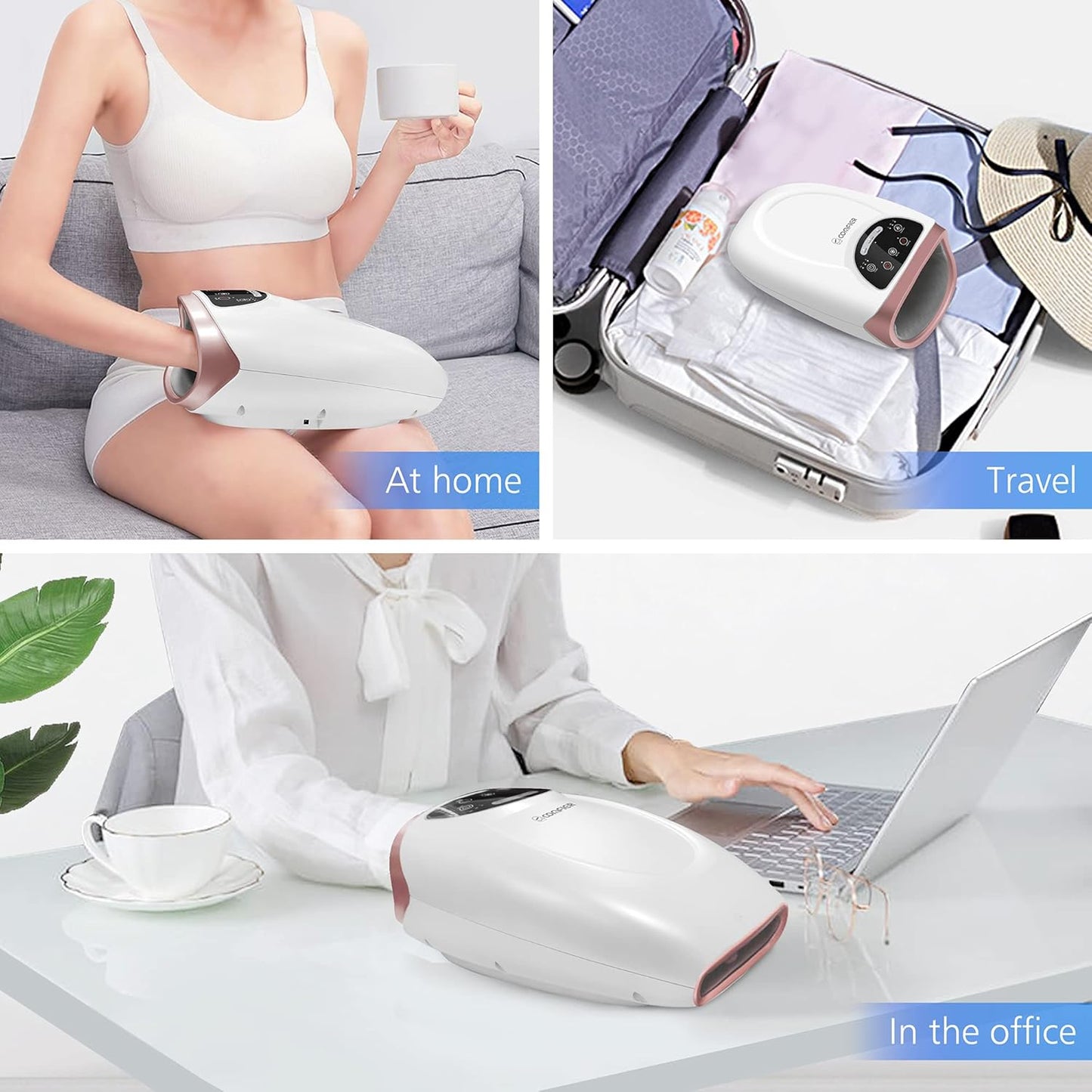 Hand Massager with Heat, Cordless Hand Massage Tool with Compression & Heating,3 Modes & 3 Levels Pressure Point Hand Massager for Arthritis and Carpal Tunnel from Finger to Wrist