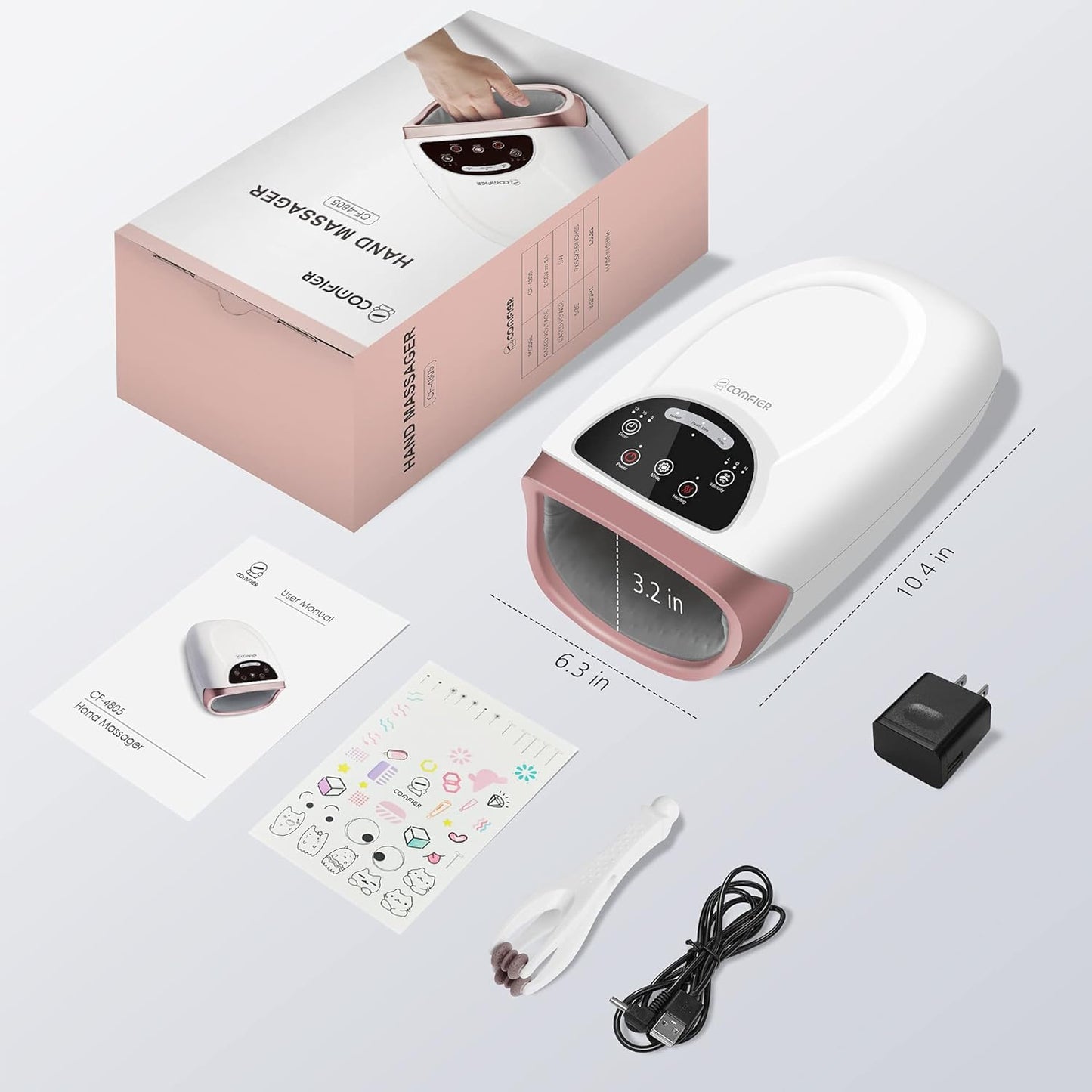 Hand Massager with Heat, Cordless Hand Massage Tool with Compression & Heating,3 Modes & 3 Levels Pressure Point Hand Massager for Arthritis and Carpal Tunnel from Finger to Wrist