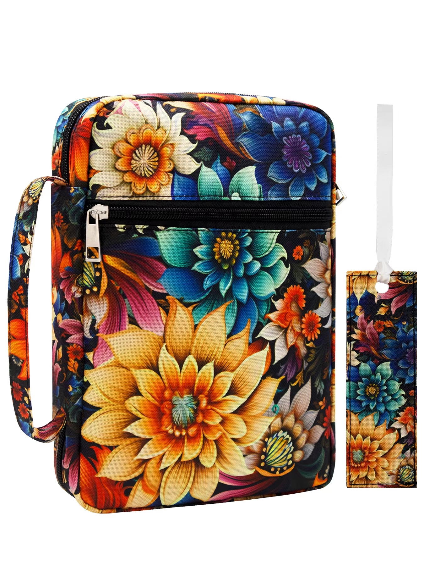 Bible Cover for Women with Flowers Printing, Bible Case,Bible Bag, Study Bible Case,Covers for Bible,Bible Boooks Covers