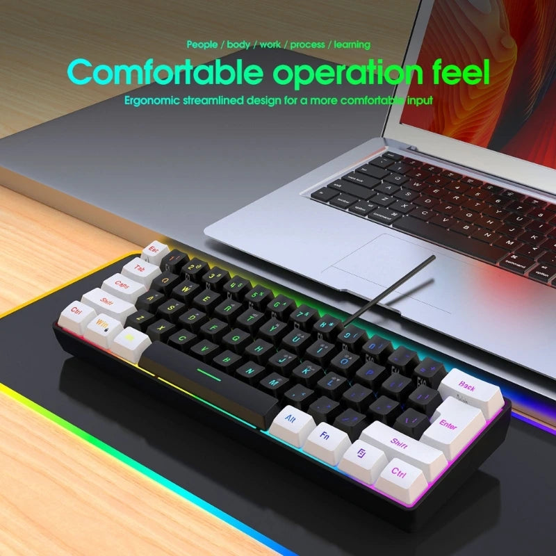 RGB Gaming Keyboard Comfortable Operation Feeling Input Dedicated Media Keys Keypad Water Resistant Gaming Keyboard