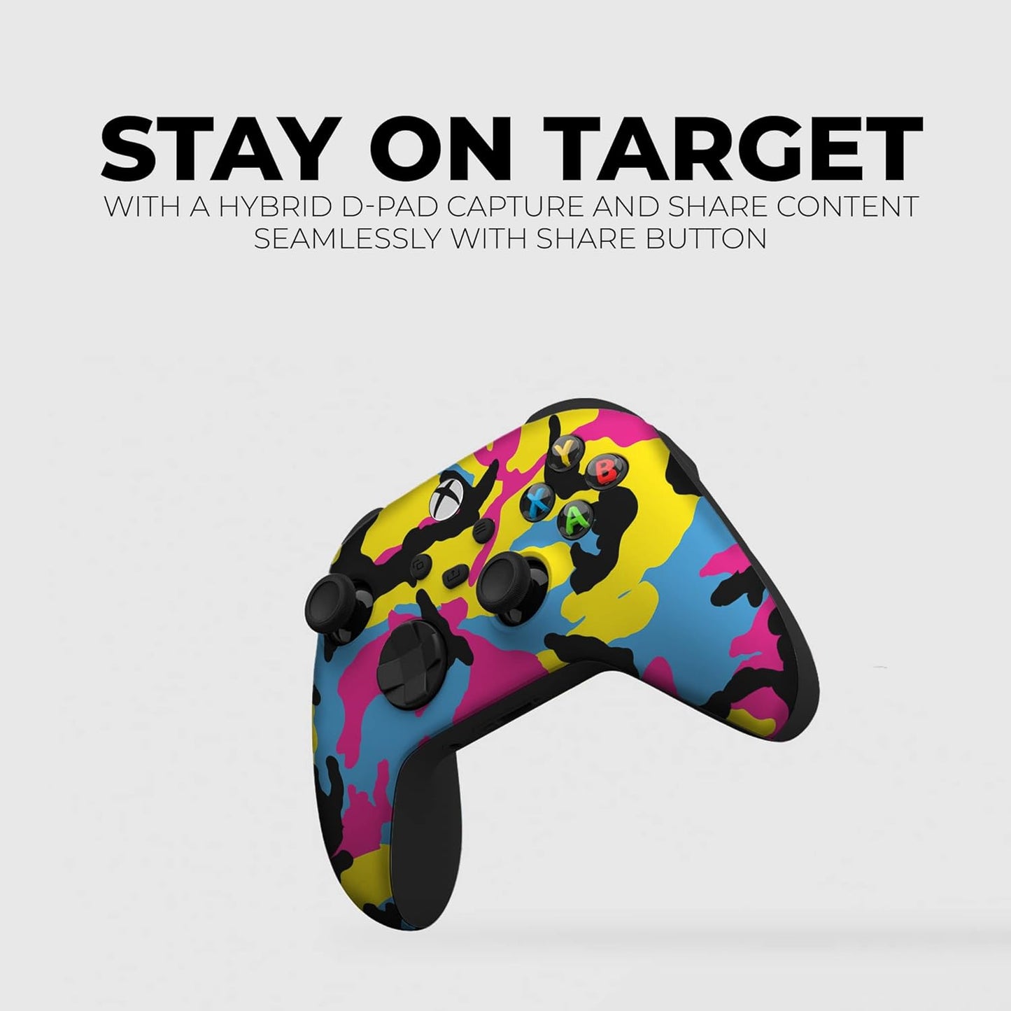 CMYK Camo Custom X-Box Controller Wireless Compatible with X-Box One/Series X/S Proudly Customized in USA with Permanent HYDRO-DIP Printing (NOT JUST a SKIN)