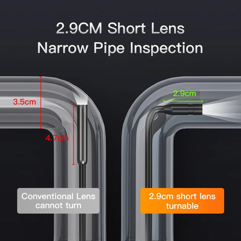 Endoscope Camera with 4.3 Inch IPS HD Screen Borescope Camera HD1080P with 8LED Lights IP67 Waterproof Inspection Camera for Car