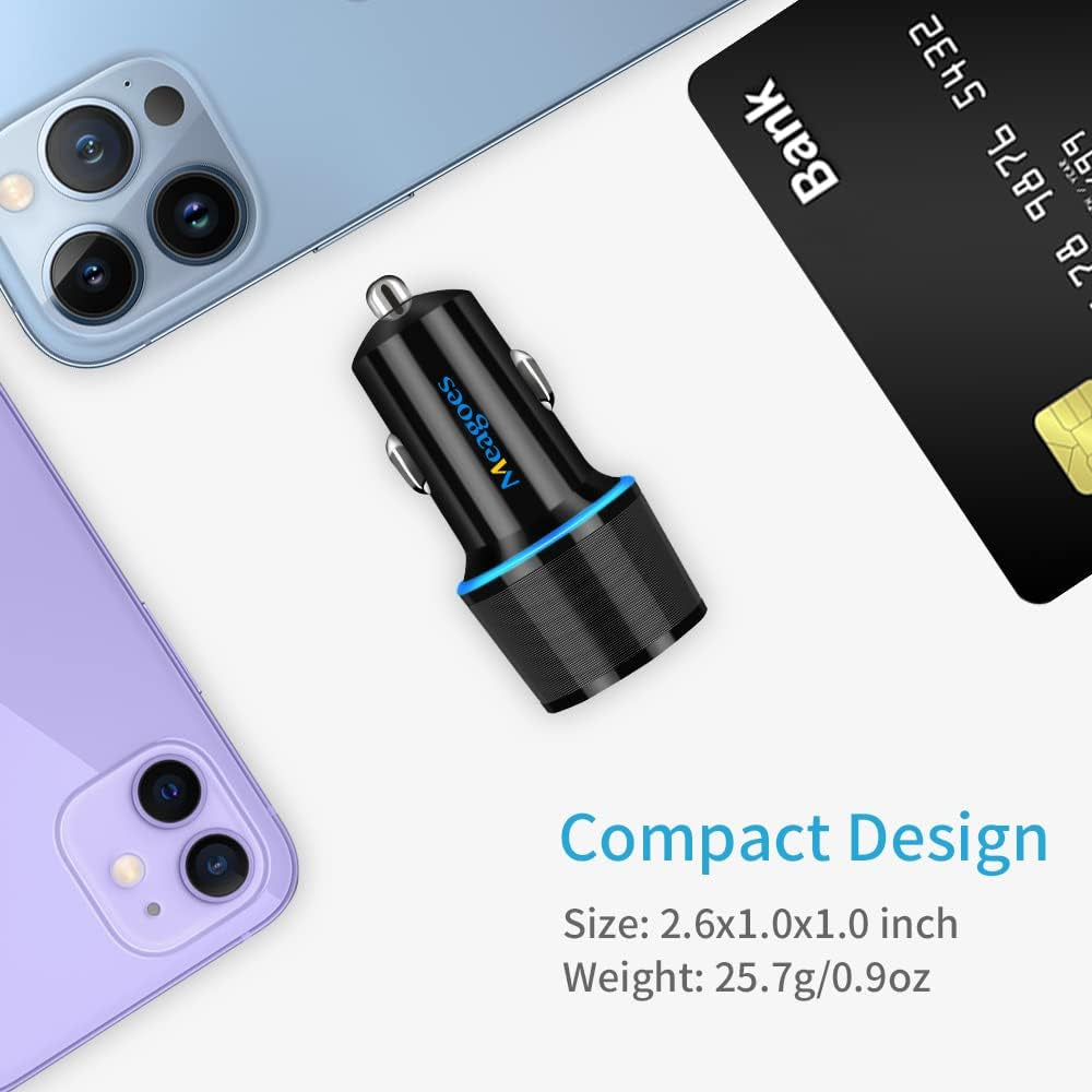 Fast USB C Car Charger, 20W PD Rapid Charging Adapter Compatible for Apple Iphone 14 Pro Max/14 Pro/14 Plus/14/13/12/Mini/11/Xs/Xr/X/8 Plus/Se 3-3.3Ft Mfi Certified Type C to Lightning Cable