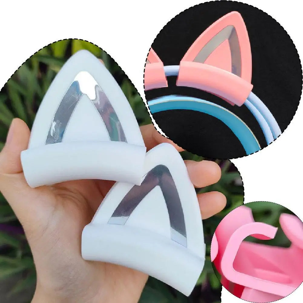 Headphones Accessories Cat Ear for Earphone Gaming Headsets Attachment Stereo Headset Decoration Lightweight Silicone Pendant