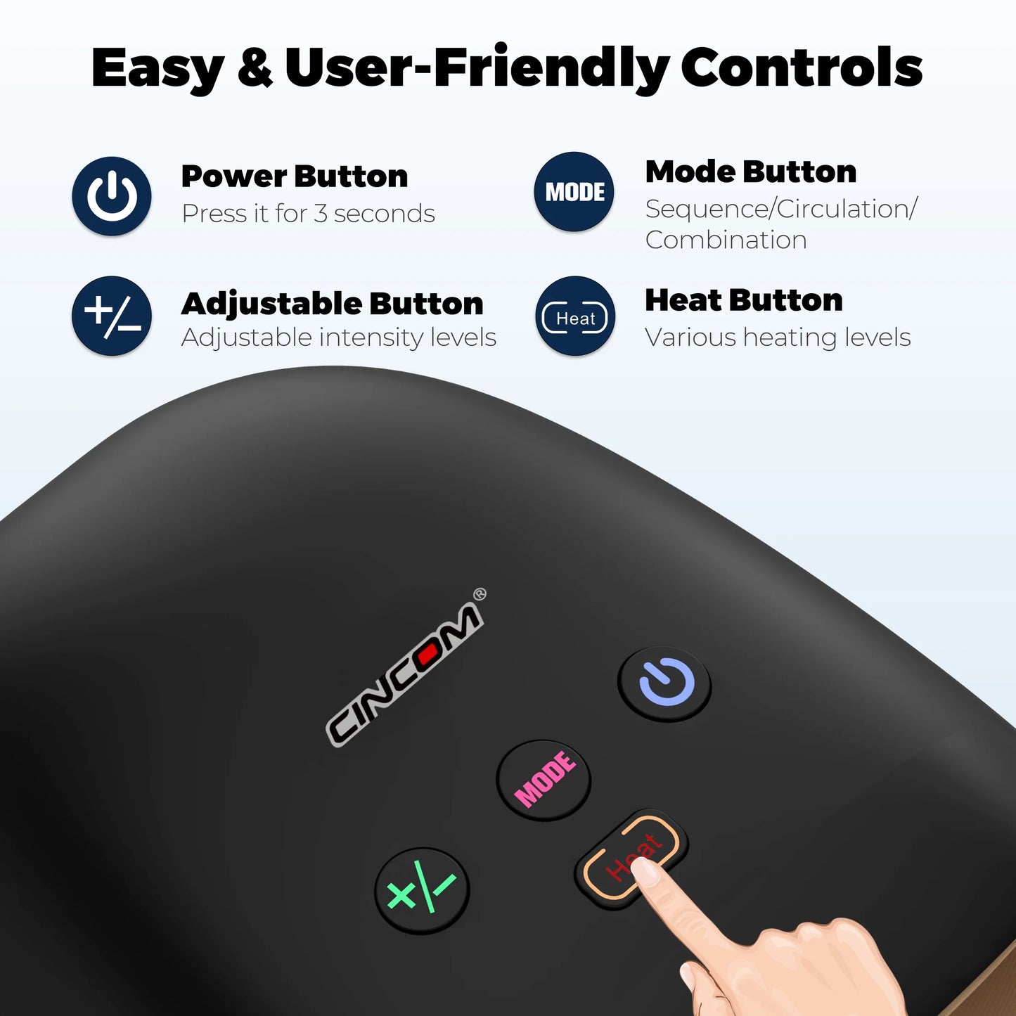 Cordless Hand Massager with Heat & 7 Massage Balls, Gift for Hand Massage for Pain Relief and Finger Numbness Relief, Black