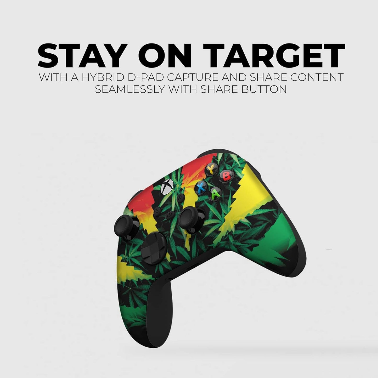 Green Weed Grass Custom X-Box Controller Wireless Compatible with X-Box One/Series X/S Proudly Customized in USA with Permanent HYDRO-DIP Printing (NOT JUST a SKIN)