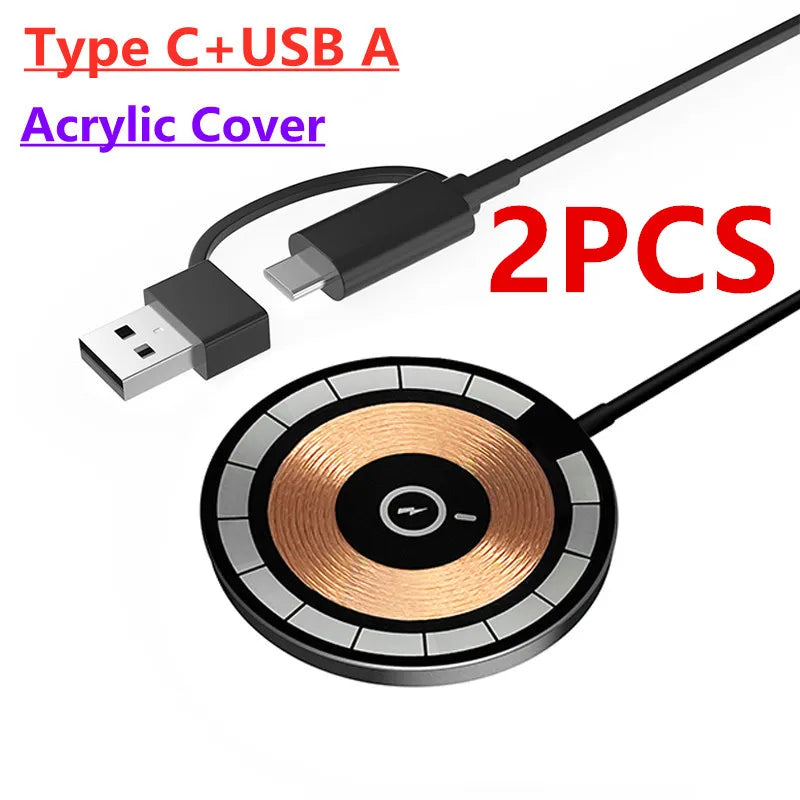 100W Magnetic Wireless Charger Pad Phone Chargers for Iphone 15 14 13 Pro Max Airpods Portable Macsafe PD Fast Charging Station