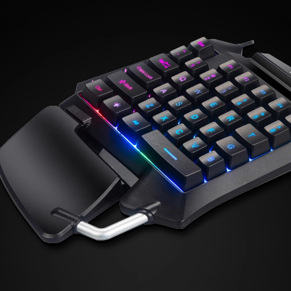 1 PCS Single-Handed Keyboard Ergonomic Robotic Led Backlit Wired Gaming Keyboard Portable Gaming Keypad