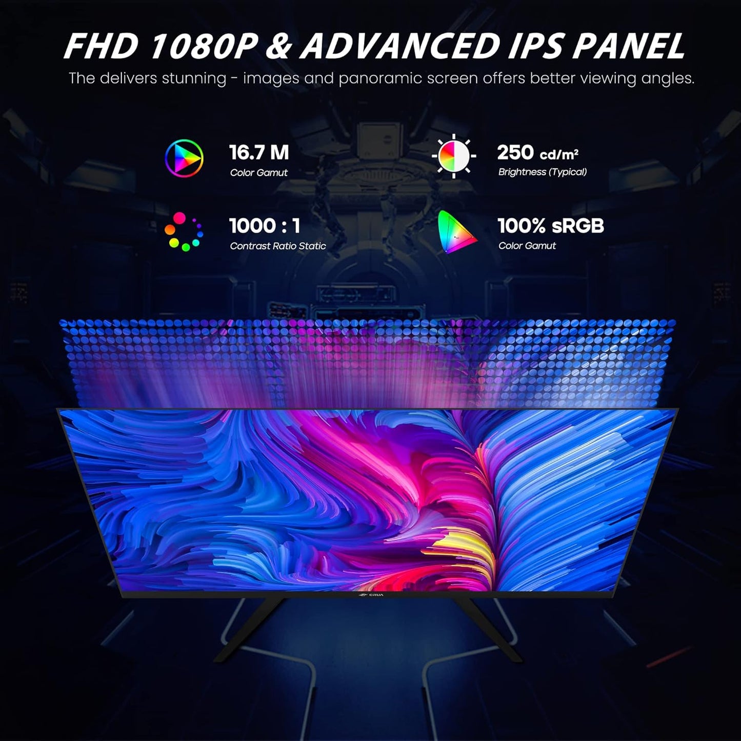 27 Inch 240Hz IPS Gaming Monitor,Full HD Frameless 100% Srgb 1080P Fast IPS Monitor,1Ms Response Time with Freesync and Low Motion Blur,Eye Care Gaming Monitor Vesa,Displayport,Hdmi