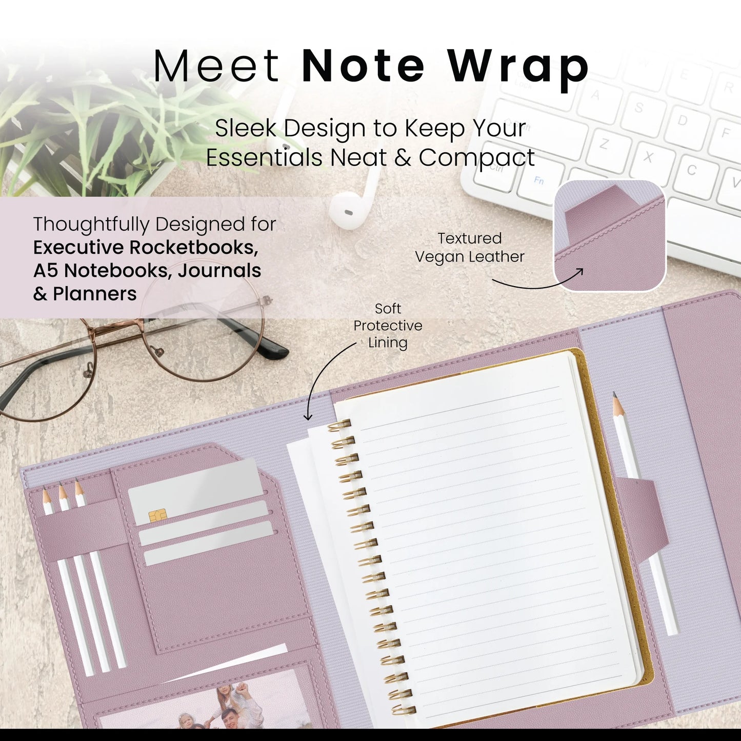 Slim Lightweight Organizer Cover for Rocketbook, Journal, Planner, Notebook
