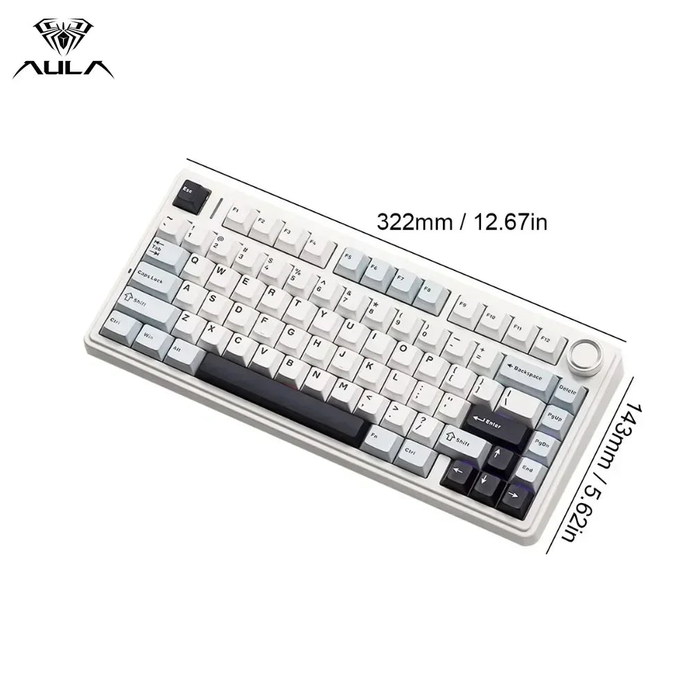 Gaming Mechanical Keyboard AULA F75 2.4G Wireless/Bluetooth/Wired RGB Customized 75% Layout Gasket Structure Gaming Accessories