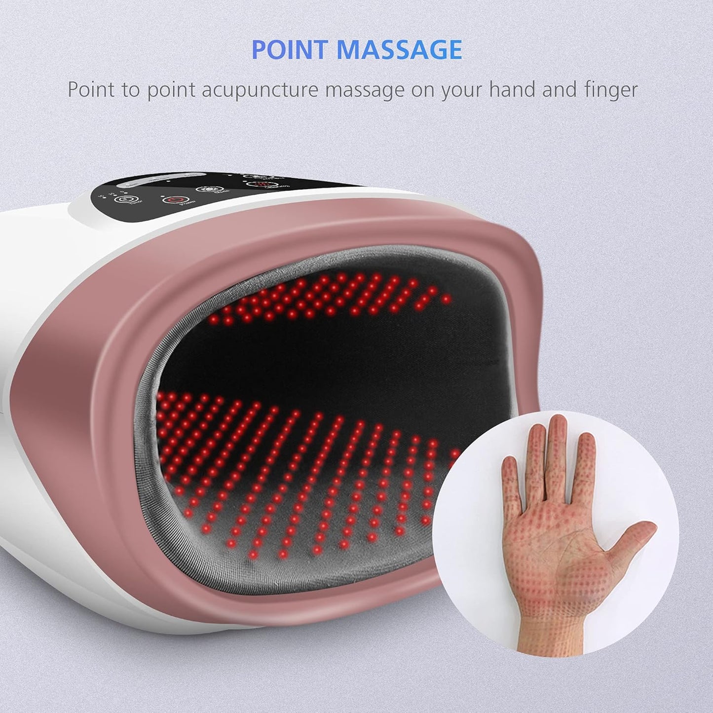 Hand Massager with Heat, Cordless Hand Massage Tool with Compression & Heating,3 Modes & 3 Levels Pressure Point Hand Massager for Arthritis and Carpal Tunnel from Finger to Wrist