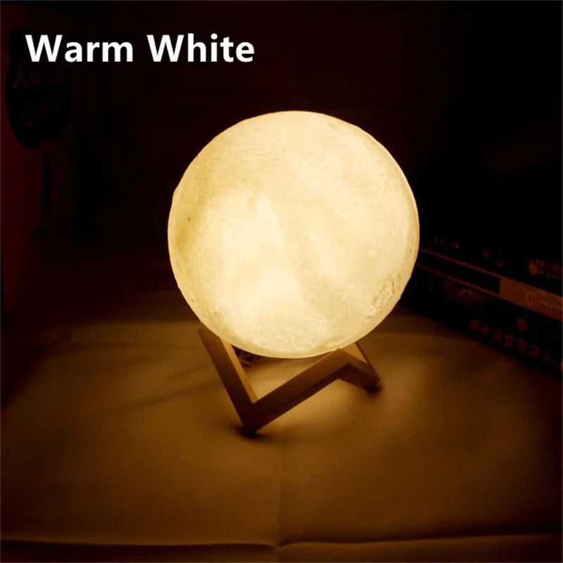 Led Moon Lamp Night Light 3D Printed 8/10/12Cm Lunar Lamp Battery Powered Colorful Moon Light Lamps for Kids Christmas Gift