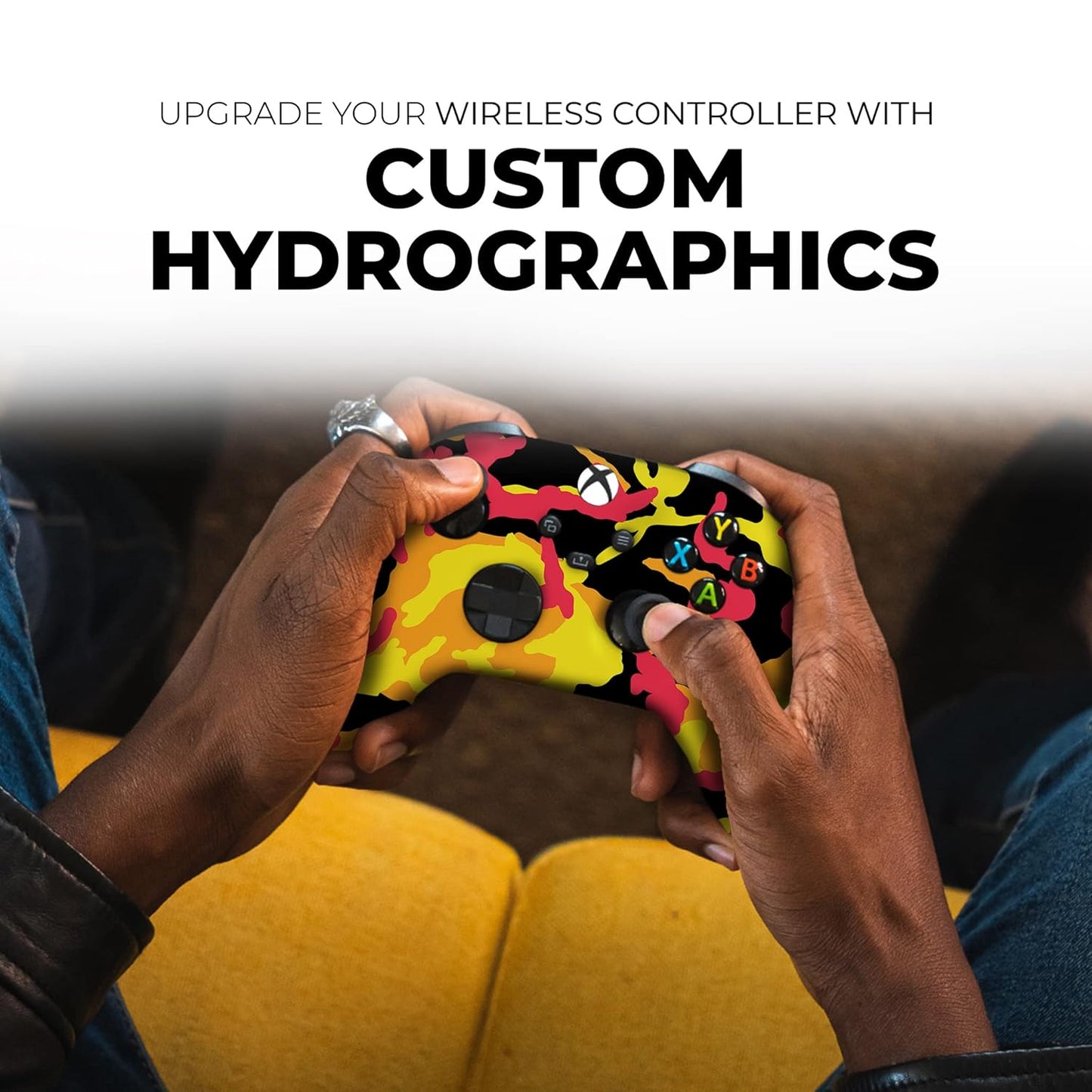 Fall Camo Custom X-Box Controller Wireless Compatible with X-Box One/Series X/S Proudly Customized in USA with Permanent HYDRO-DIP Printing (NOT JUST a SKIN)