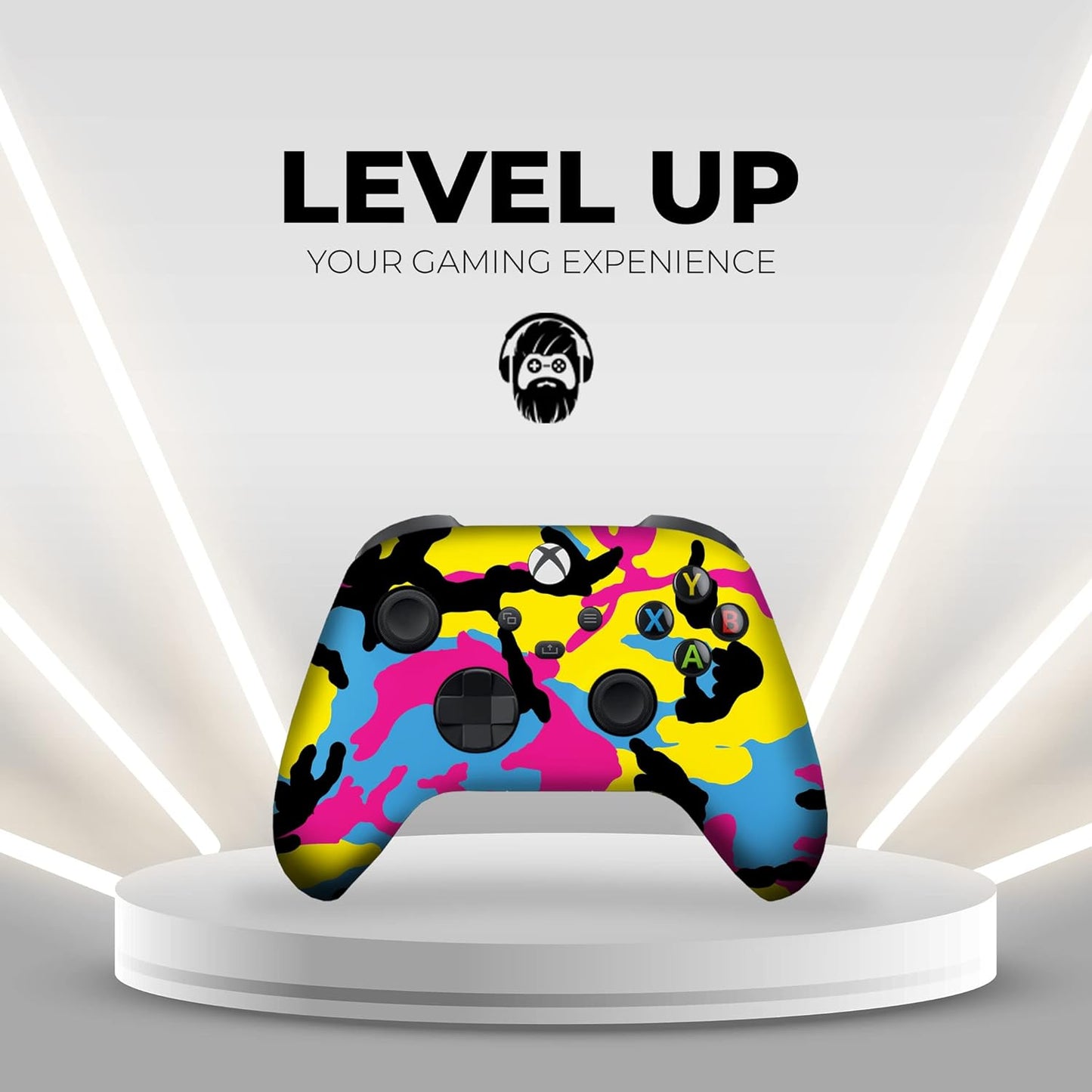 CMYK Camo Custom X-Box Controller Wireless Compatible with X-Box One/Series X/S Proudly Customized in USA with Permanent HYDRO-DIP Printing (NOT JUST a SKIN)