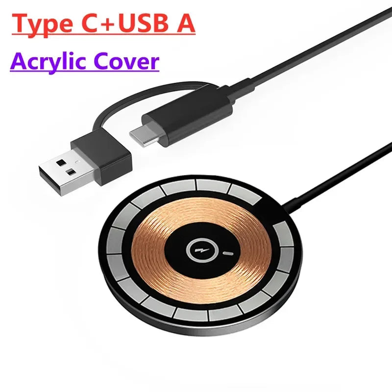 100W Magnetic Wireless Charger Pad Phone Chargers for Iphone 15 14 13 Pro Max Airpods Portable Macsafe PD Fast Charging Station