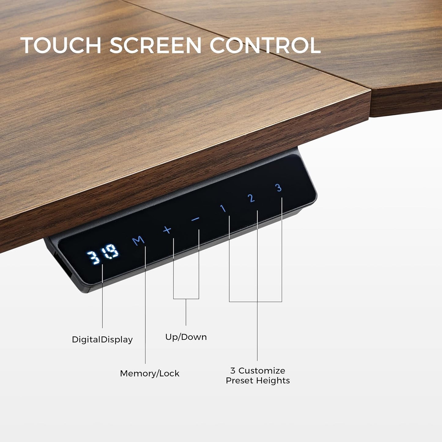 Standing Desk Adjustable Height, Computer Desk W Keyboard Tray 72" Gaming Music Studio Desk LED Monitor Stand,Dual Motor,Slot Design,Walnut