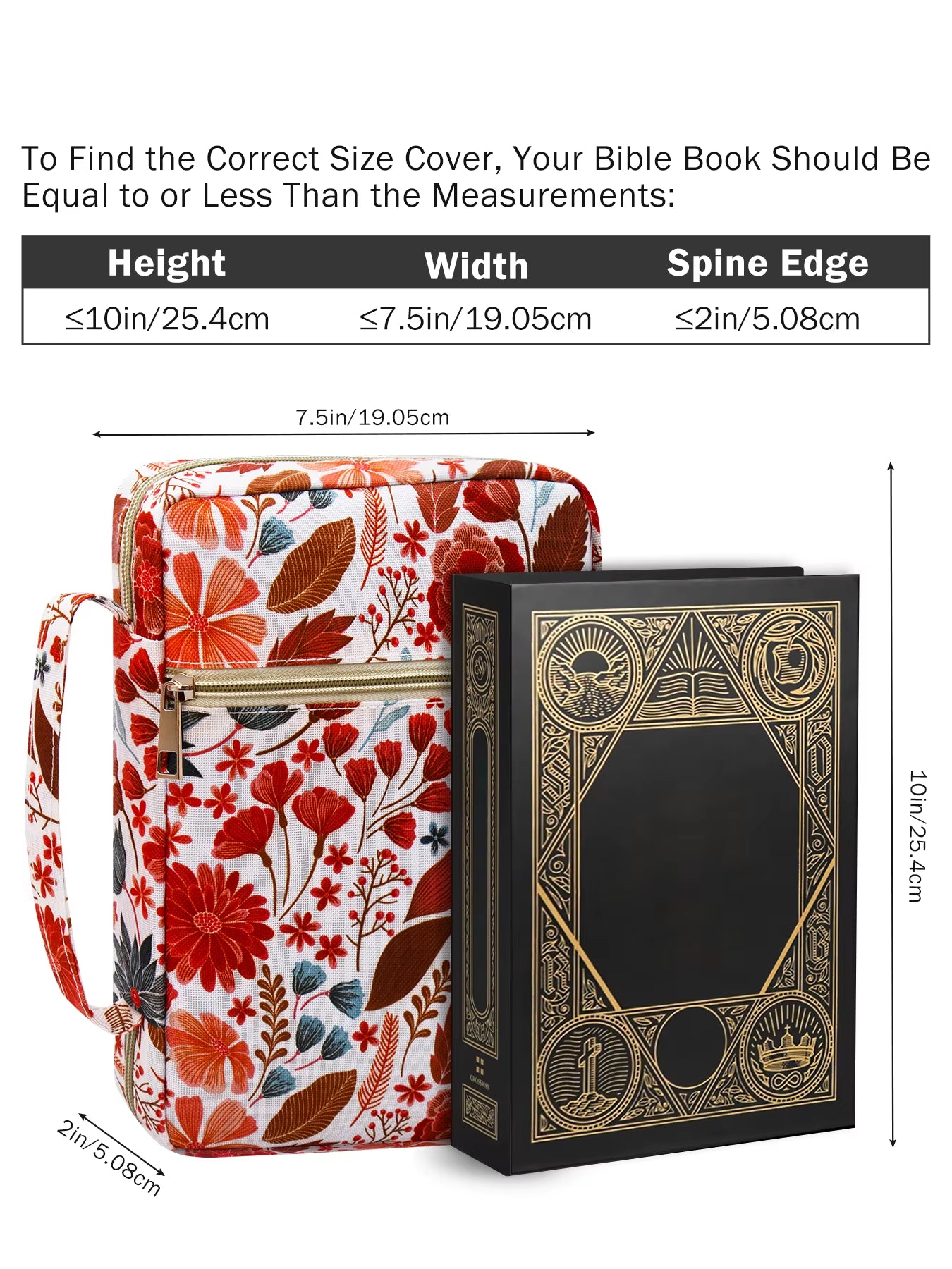 Bible Cover for Women with Flowers Printing, Bible Case,Bible Bag, Study Bible Case,Covers for Bible,Bible Boooks Covers