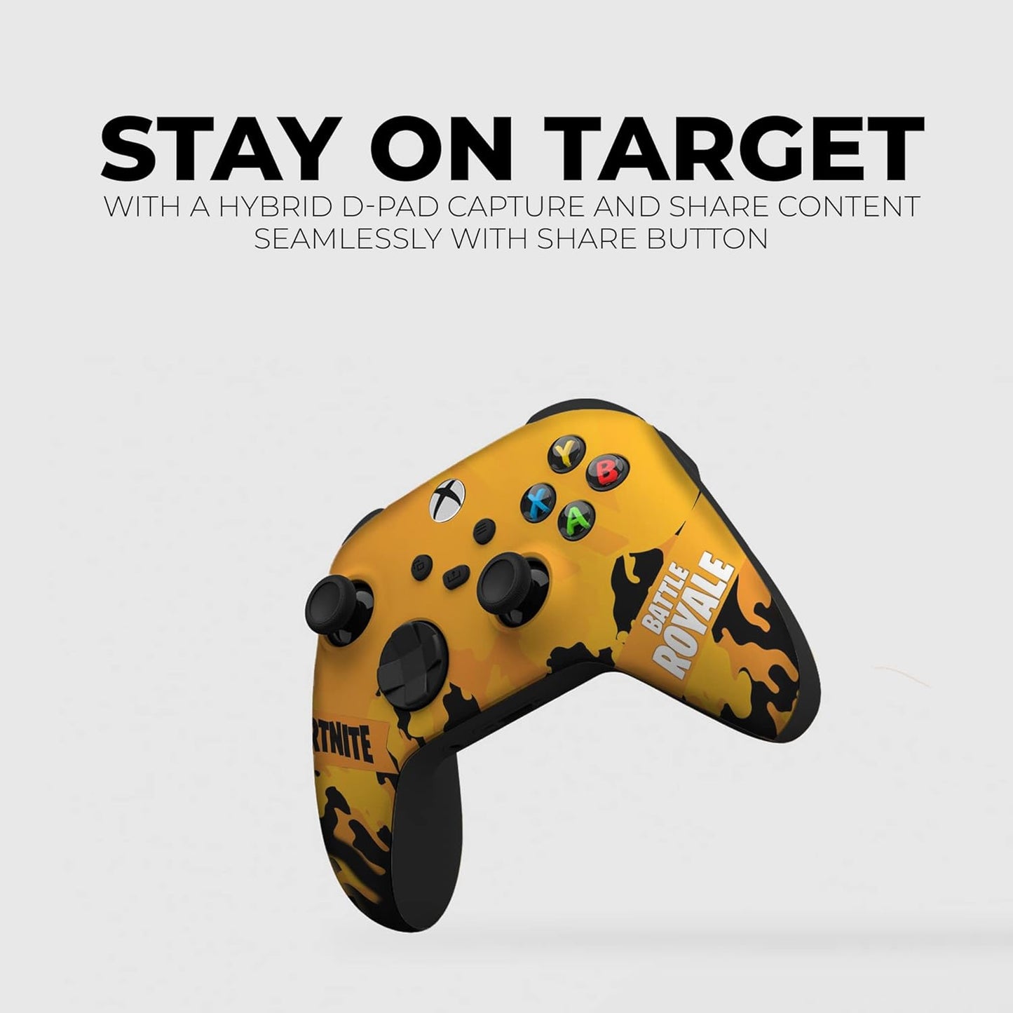 Fortnight Yellow Custom X-Box Controller Wireless Compatible with X-Box One/Series X/S Proudly Customized in USA with Permanent HYDRO-DIP Printing (NOT JUST a SKIN)