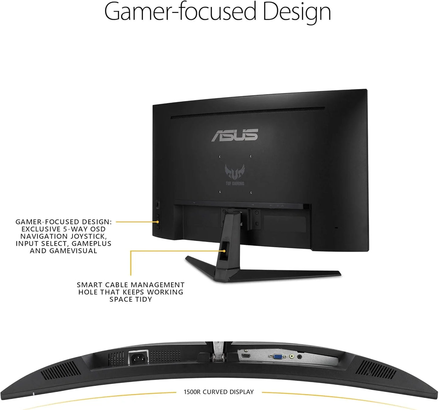 TUF Gaming 31.5" Curved FHD Gaming Monitor VG328H1B, Full HD (1920X1080), 165Hz (Above 144Hz), Extreme Low Motion Blur, 1Ms (MPRT)