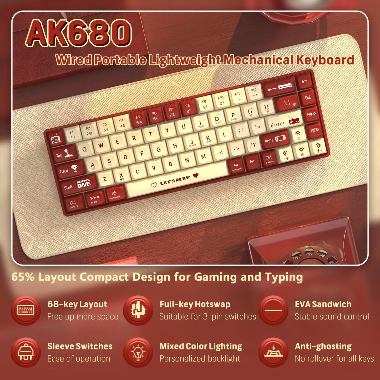 AJAZZ AK680 Mechanical Gaming Keyboard