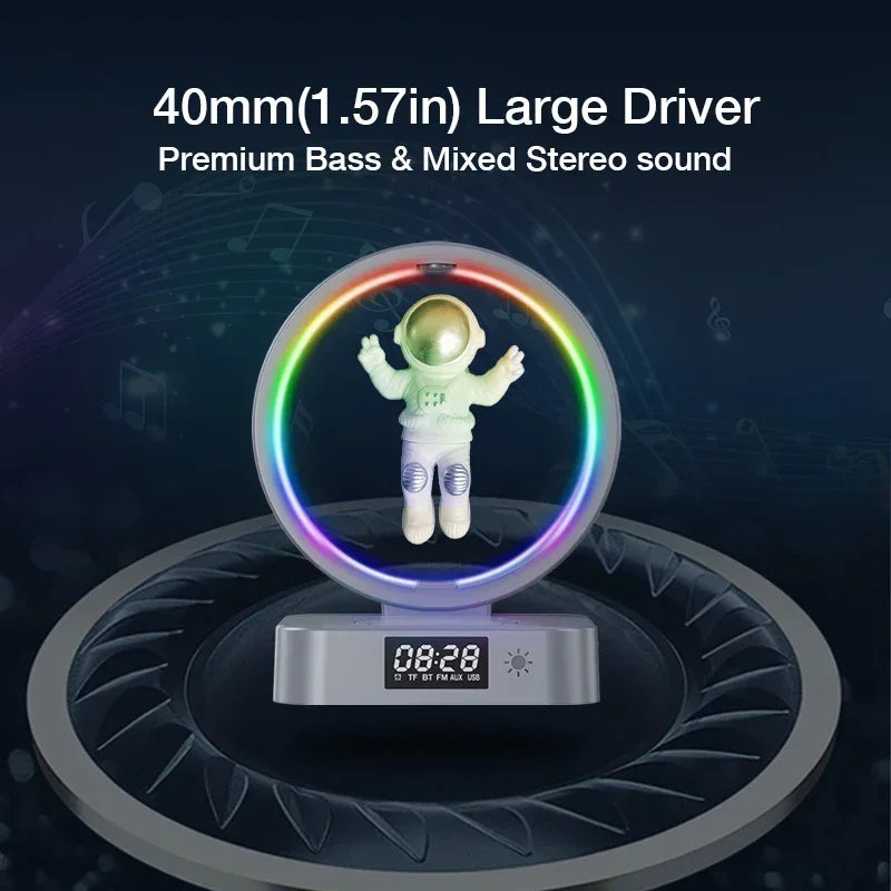 Magnetic Levitating Bluetooth Speaker Floating Astronaut Speakers Sound Box with LED Light Show Wireless Charger