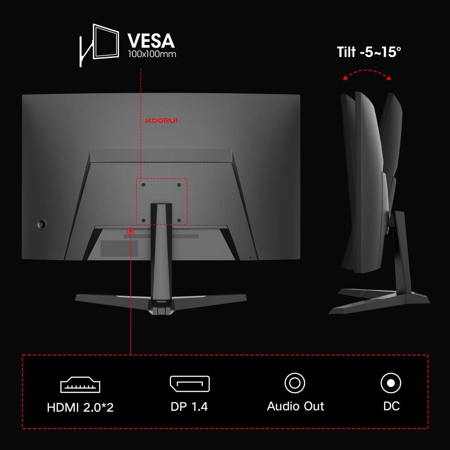 27 Inch 2K Curved Gaming Monitor, 180Hz QHD Computer Monitor, 1Ms Adaptive-Sync, Hdmi/Displayport, 27E6QCA