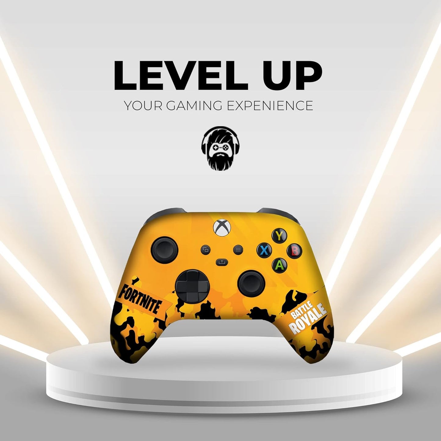 Fortnight Yellow Custom X-Box Controller Wireless Compatible with X-Box One/Series X/S Proudly Customized in USA with Permanent HYDRO-DIP Printing (NOT JUST a SKIN)