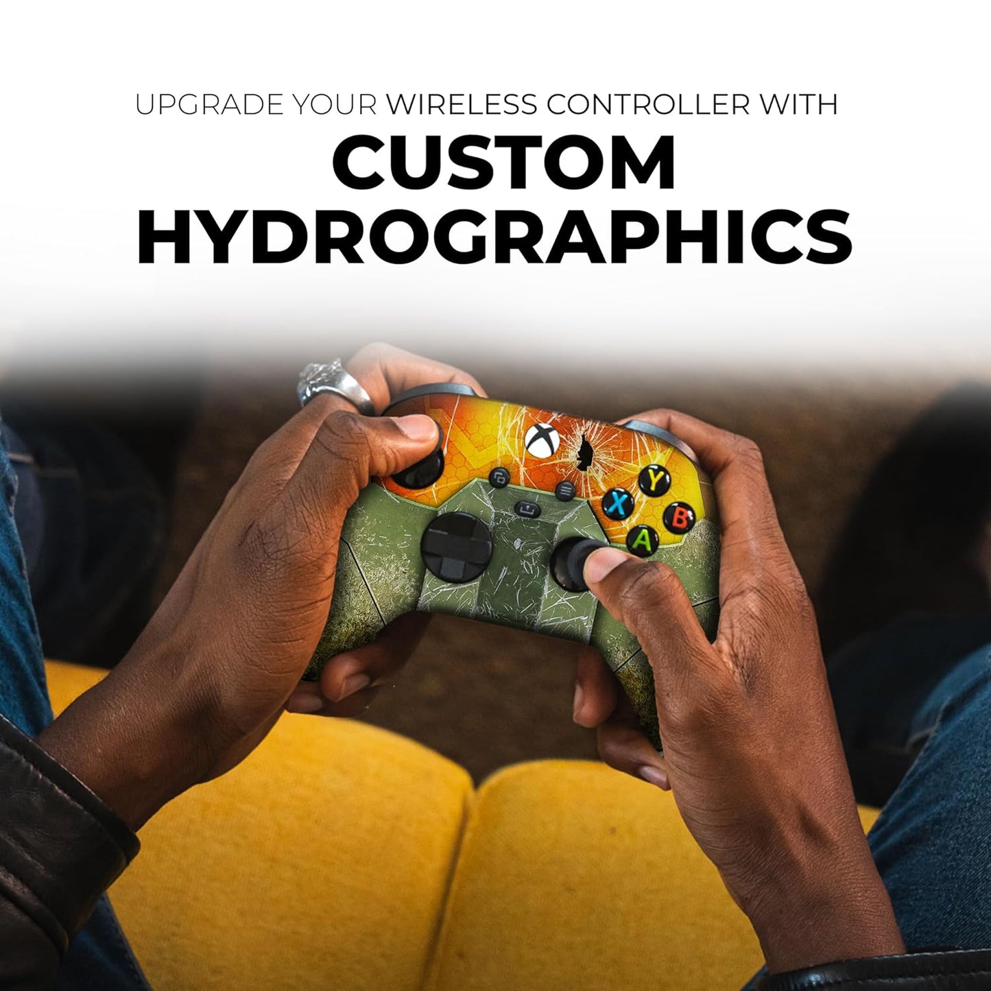 Hallo Mastter Cheif X-Box Controller Wireless Compatible with X-Box One/Series X/S Proudly Customized in USA with Permanent HYDRO-DIP Printing (NOT JUST a SKIN)