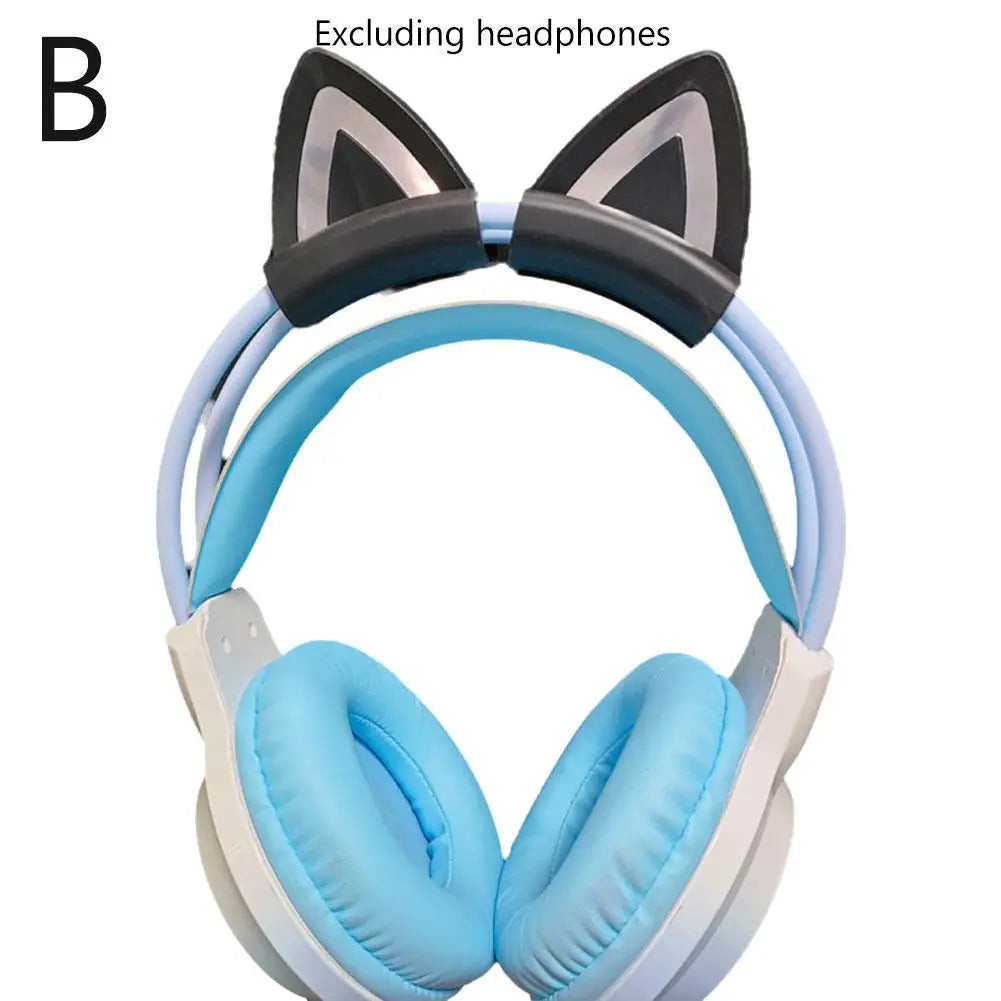 Headphones Accessories Cat Ear for Earphone Gaming Headsets Attachment Stereo Headset Decoration Lightweight Silicone Pendant