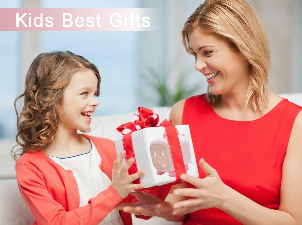 Alarm Clock Kids Dinosaur Alarm Clocks Girls Pink Digital Alarm Clock for Kids Girl Children with Night Light