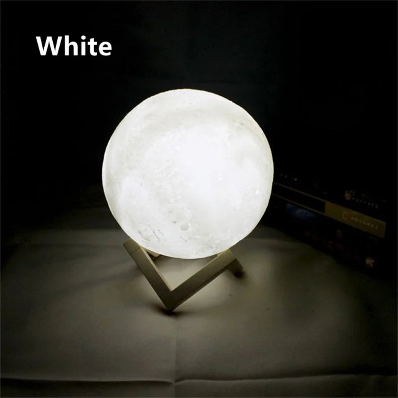 Led Moon Lamp Night Light 3D Printed 8/10/12Cm Lunar Lamp Battery Powered Colorful Moon Light Lamps for Kids Christmas Gift