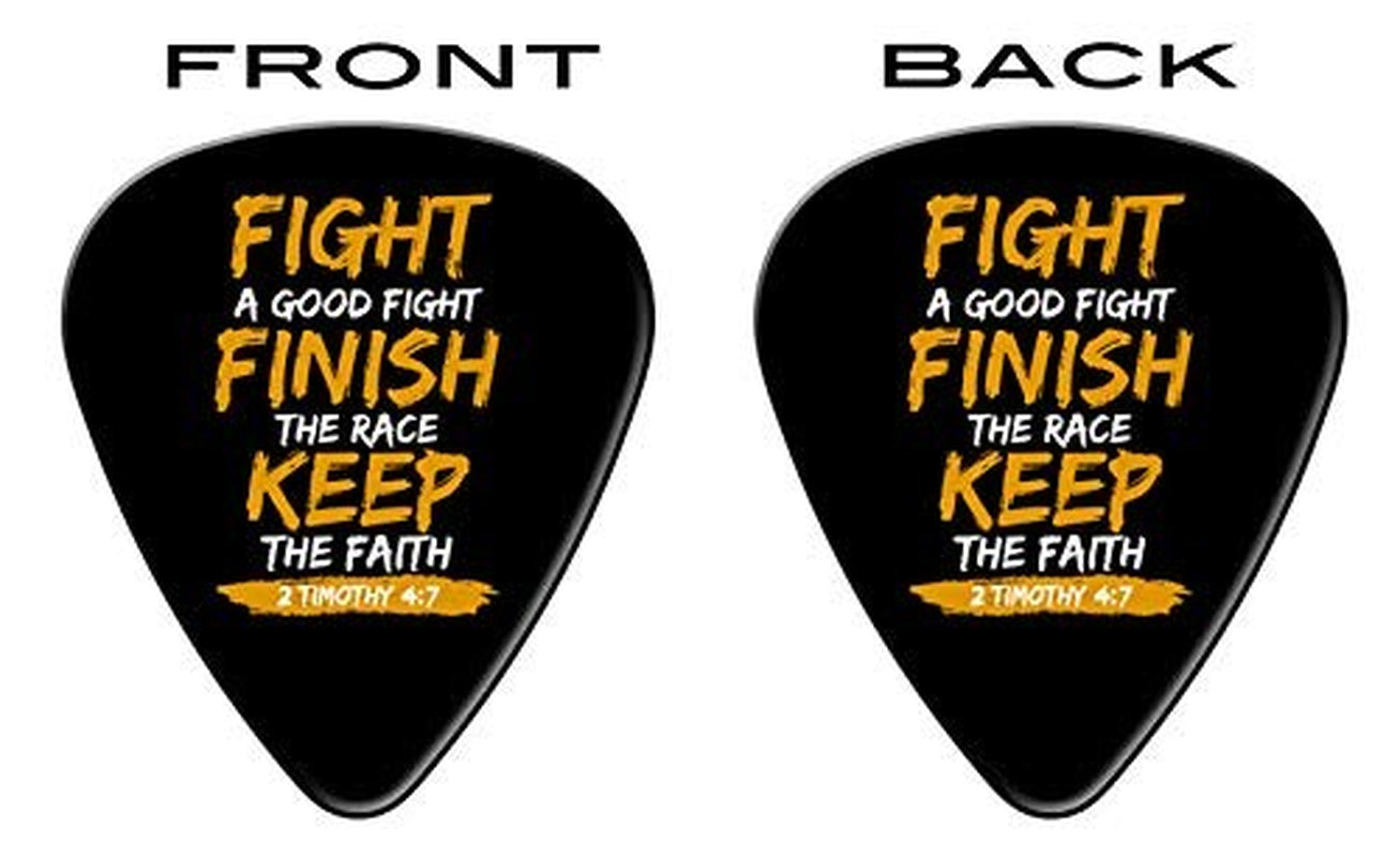 Bible Quote Guitar Picks Set of 12 Medium Gauge Celluloid Inspirational Picks